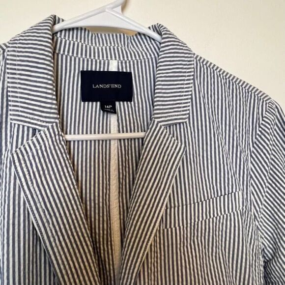 Lands' End Striped Blazer 14 Petite - Picture 2 of 5